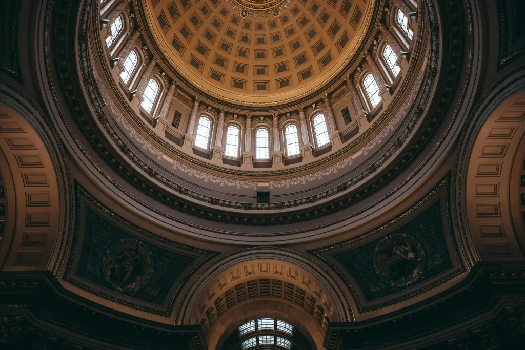 The inside of the dome of the Wisconsin Capitol Building in Madison. Photo by Quang Vuong.